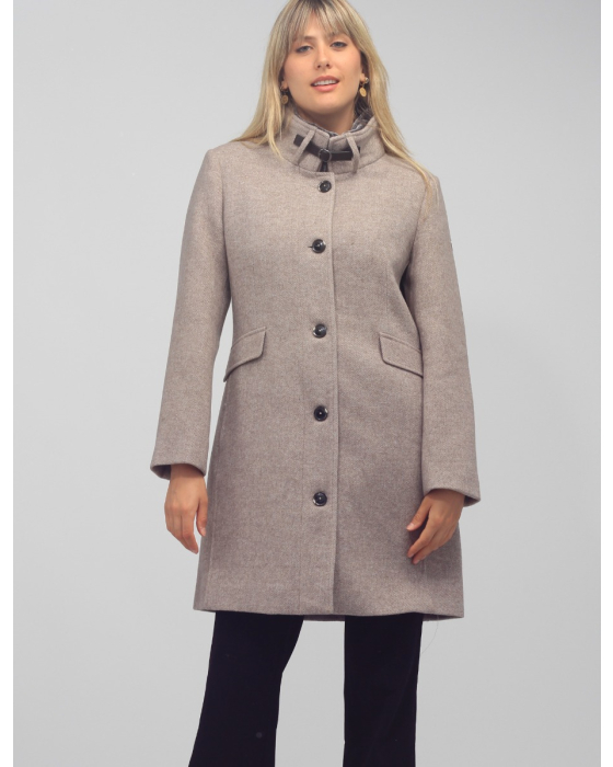 Single Breasted Straight Cut Wool Blend Coat by Normann
