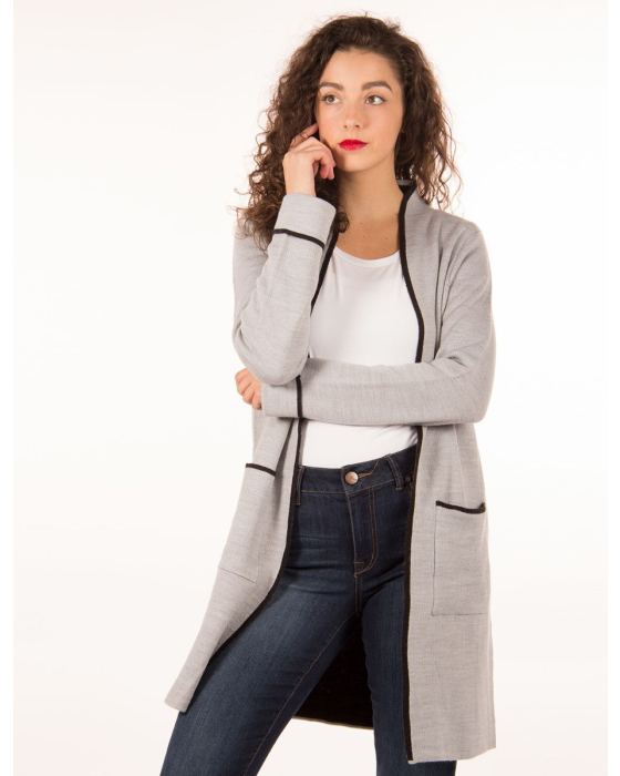 Cardigan with contrast trim by IB Diffusion