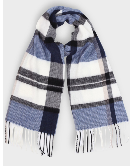 Italian Classique Oblong Plaid Fringed Scarf By Froccella