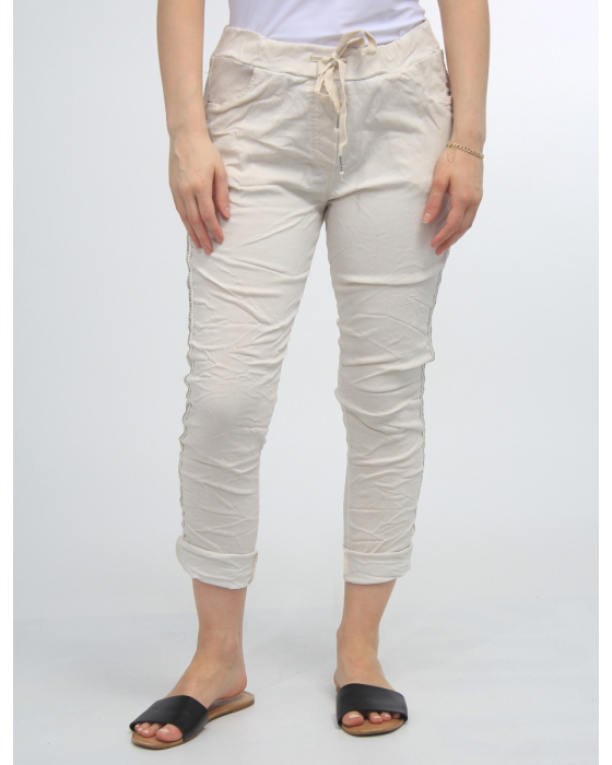 Crinkled Capris with Studs by Froccella