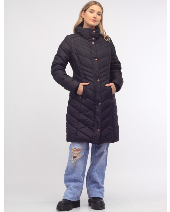 Hooded Long Water-Resistant Puffer Jacket by Andrew Marc