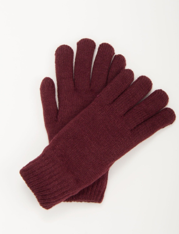 Solid chenille lined gloves by Fits Accessories
