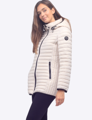 Chiara Vegan Detachable Hood Zip-up Polyloft Lightweight Puffer Jacket by Saki