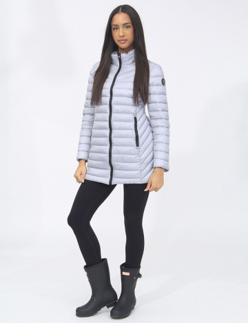 Emiko Vegan Lightweight Cire Multi-Quilted Long Puffer Jacket by Saki