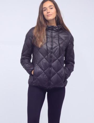 Maria Vegan Hooded Zip-up Polyloft Quilted Lightweight Puffer Jacket by Saki