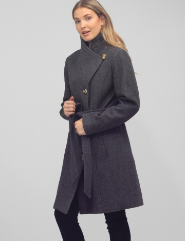 Tuvia Single Breasted Wool Blend Belted Coat by Saki
