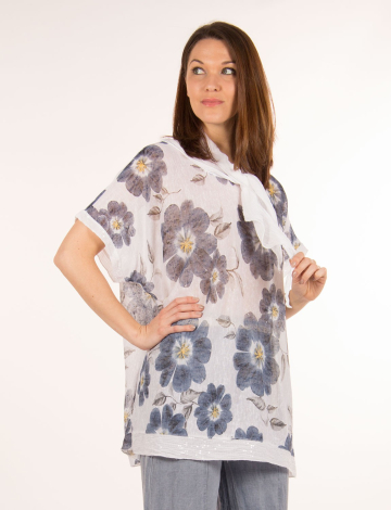 Floral print top with scarf detail by Froccella