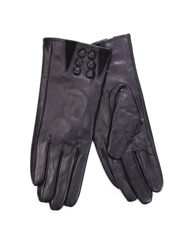 Leather glove with buttons