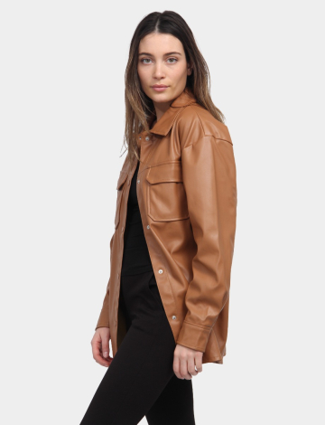Faux Leather Shacket by Red Star