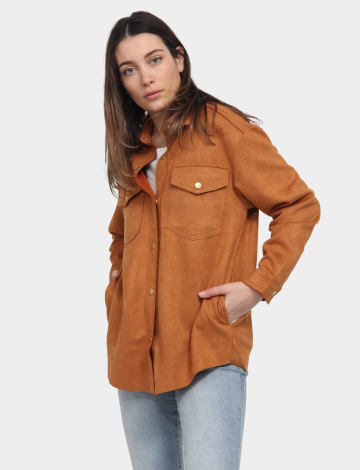 Faux Suede Shacket by Red Star