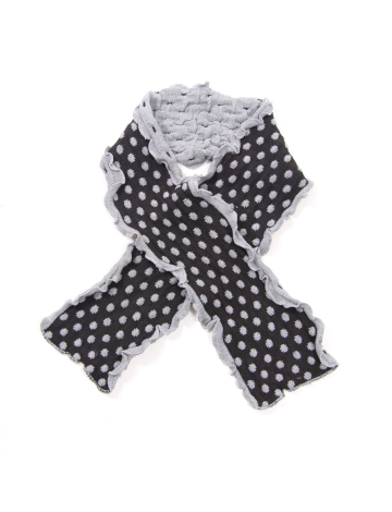 Polka dot scarf with rouched trim