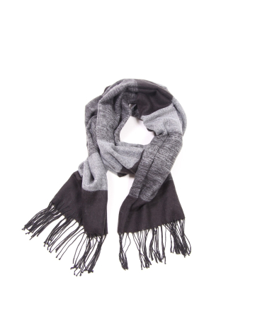 Gradient stripe scarf with fringe ends