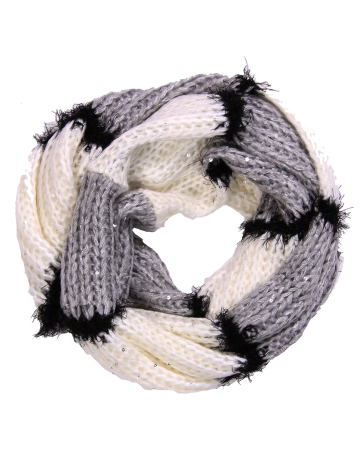 3-tone knit infinity scarf by Sara Jane