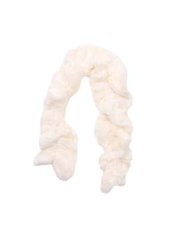 Narrow rouched faux fur scarf