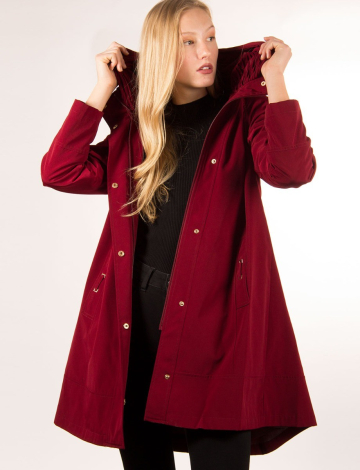 Coat with pleated hood by M-Collection