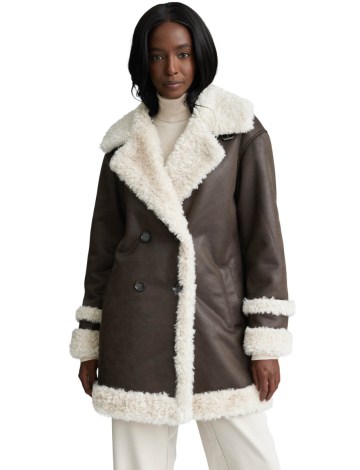 Vegan Double Breasted Shearling Jacket by NVLT