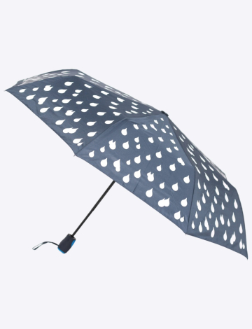 Compact color-changing umbrella with raindrop design by Up-Brella