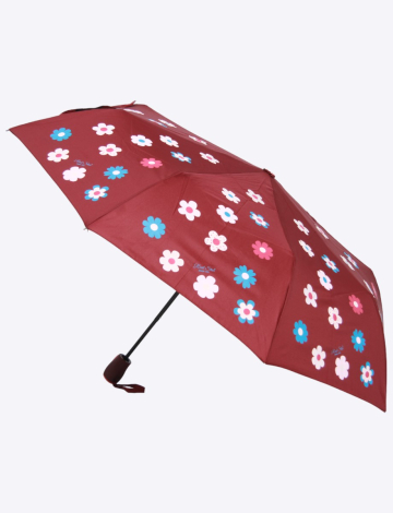 Parapluie Compact Changeant De Couleur Avec Motif Floral Par Up-Brella (208-3811A 2373720 Taille Unique BOURGOGNE)