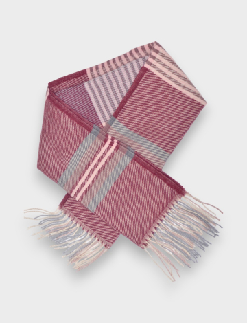 Casual Chic Striped oblong Scarf with Fringes by Saki