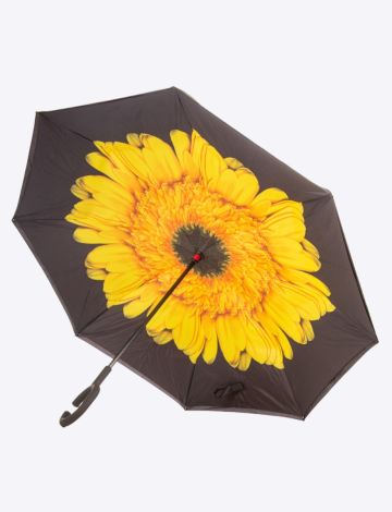 Versatile Inverted Yellow Umbrella With Floral Pattern By Up-Brella
