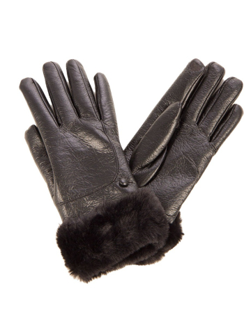 Faux sheepskin touchscreen gloves by Saki