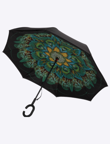 Multicolor Versatile Inverted Umbrella With Floral Pattern By Up-Brella