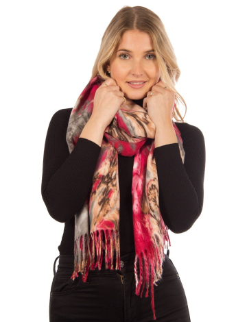 Abstract print scarf by Saki