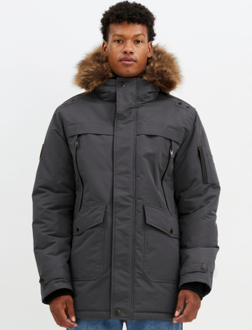 Vegan Down Weatherproof Fleece Lined Faux Fur Trim Hooded Jacket by Point Zero