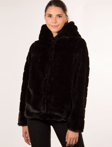Faux fur hooded coat by Point Zero