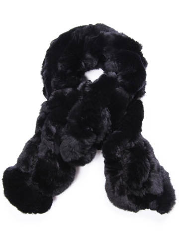 Genuine fur ruffle scarf