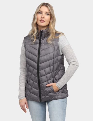 Down Blend Quilted Zip-up Puffer Vest by Big Chill