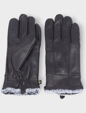 Genuine Sheepskin Leather Gloves with Faux Fur Lining by Auclair