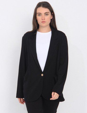 Chic Solid Blazer with Long Sleeves by Froccella