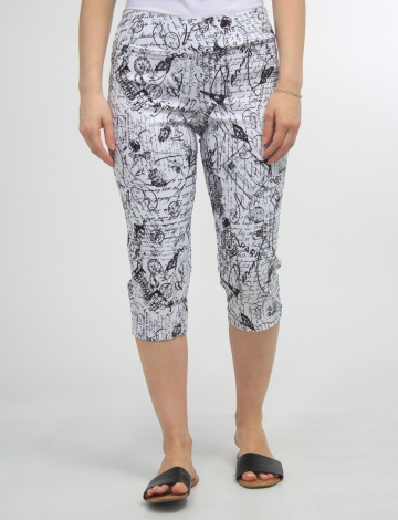 Capris with Writing Pattern by Amani Couture