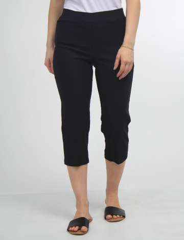 High Rise Pull-On Capris With Two Front Pockets By Amani Couture (351-7326124 2367840 8 BLACK)