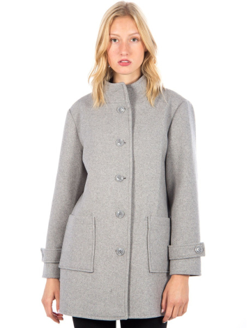 Wool blend coat with patch pockets by Saki