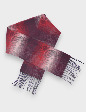 Luxurious Italian Paisley Jacquard Scarf with Fringed Hem by Froccella