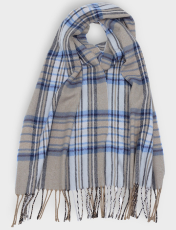 Italian Oblong lightweight plaid scarf by Froccella