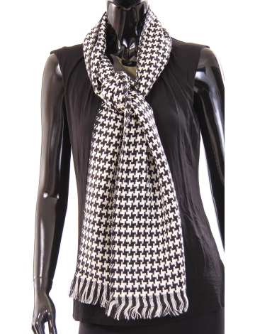 Basketweave houndstooth scarf exclusive Manteaux Manteaux