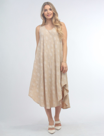 Polka Dot Burnout Sleeveless Dress By Froccella