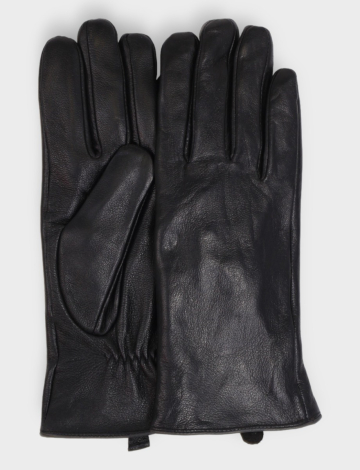 Touchscreen Friendly Sleek Genuine Black Leather Gloves By Nicci