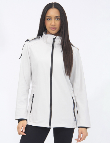 Vegan Hooded Zip Front Softshell Active Tech Jacket by Saki Sport