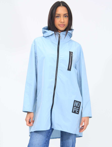 Long High Collar Ultralight Windshell Jacket by Froccella