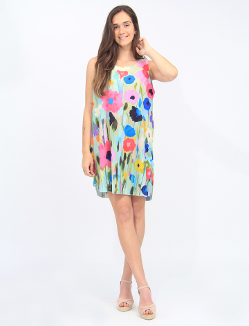 Elegant Floral Print Sleeveless Knee-Length Flowy Dress by Froccella