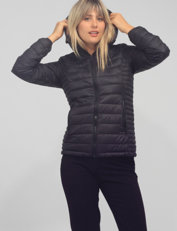 Vegan Ultra Lightweight Packable Puffer Hooded Zip Jacket by Alpine North