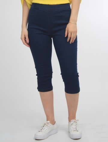Pull On Denim Capris with Back Pockets by Erika