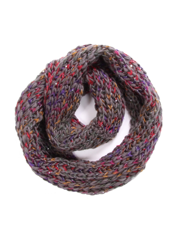 Lurex knit infinity scarf