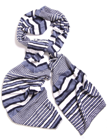 Textured striped scarf by Embellic