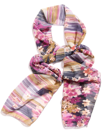 Striped floral scarf by Embellic