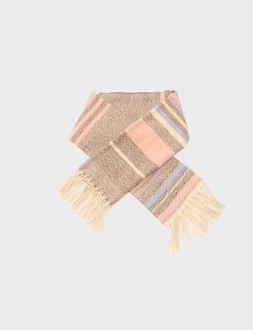 Cosy chic fringed scarf with striped pattern by Di Firenze